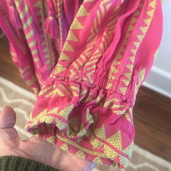 Maeve By Anthropologie Dominique Tunic Dress Pink Yellow Bright Small Petite - Picture 5 of 12